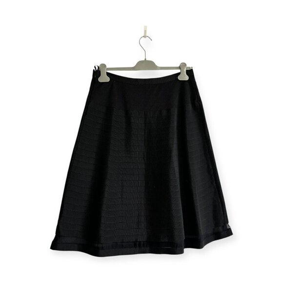 Prada Black Ottoman/Grosgrain A-Line Skirt,‎ size 44 Italy/M - Picture 2 of 13